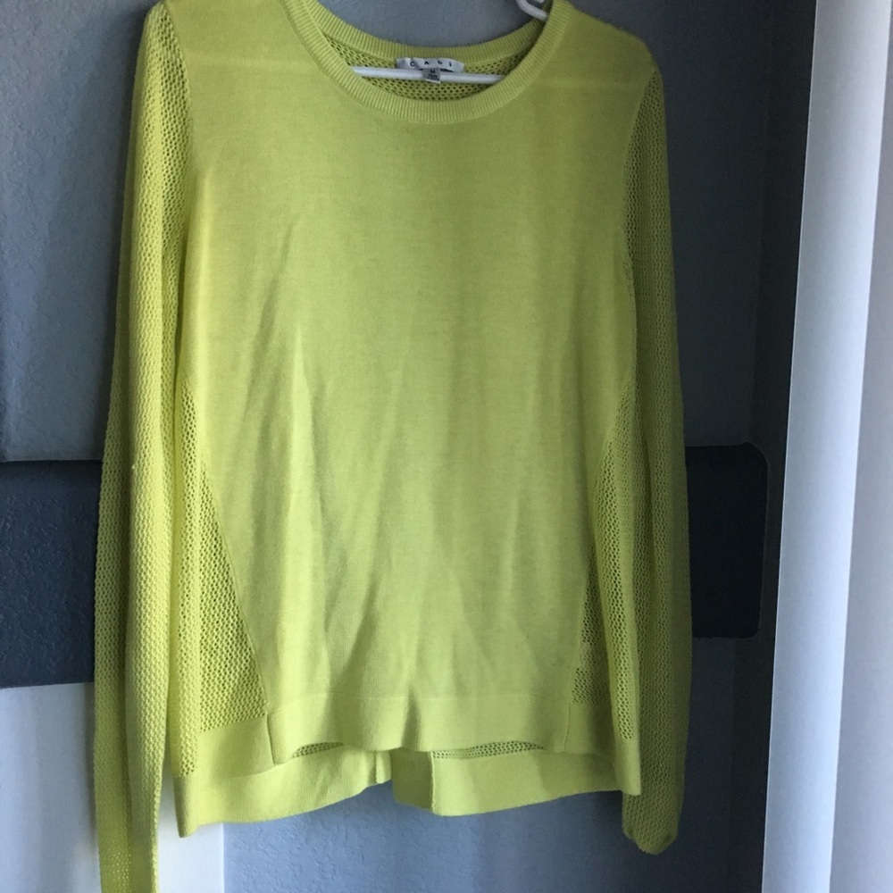 Cabi Split Back Yellow Spring Sweater - Medium - image 5